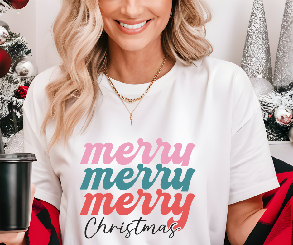 Comfort Colors Tee | Pink Merry Christmas [514]