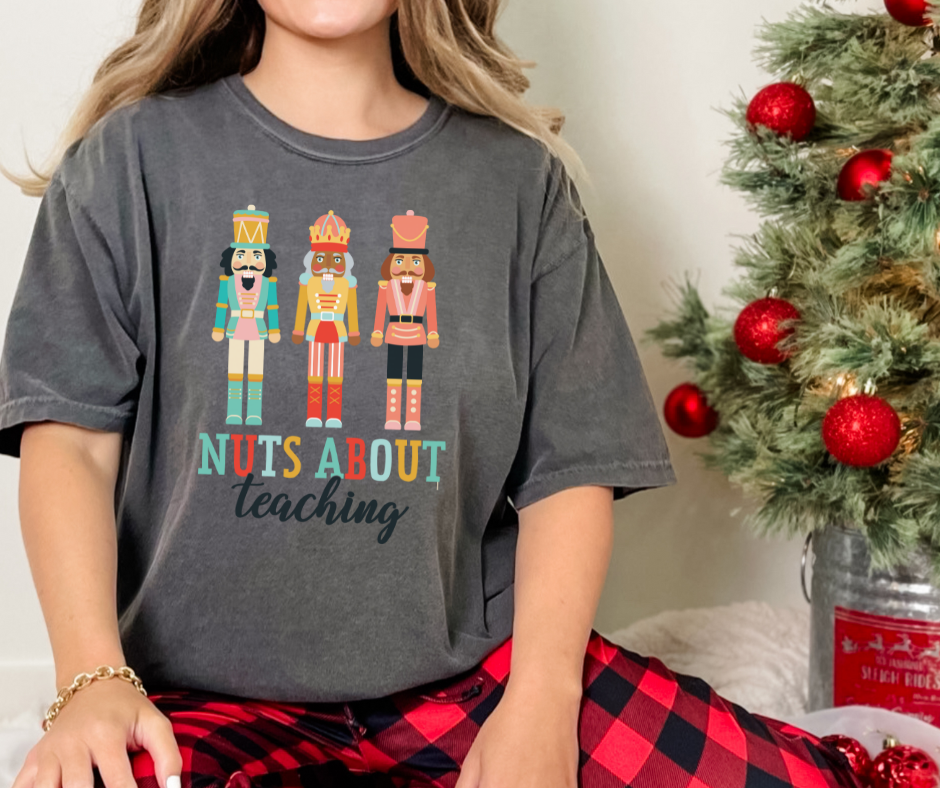 Comfort Colors Tee | Christmas Nuts About Teaching [639]