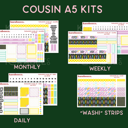 Zoe Hobonichi Sticker Kit | Cousin A5, Techo A6, Weeks