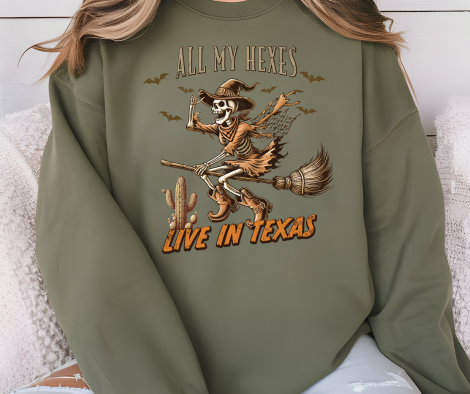 Gildan Crewneck | Halloween All My Hexes Live in Texas [488]