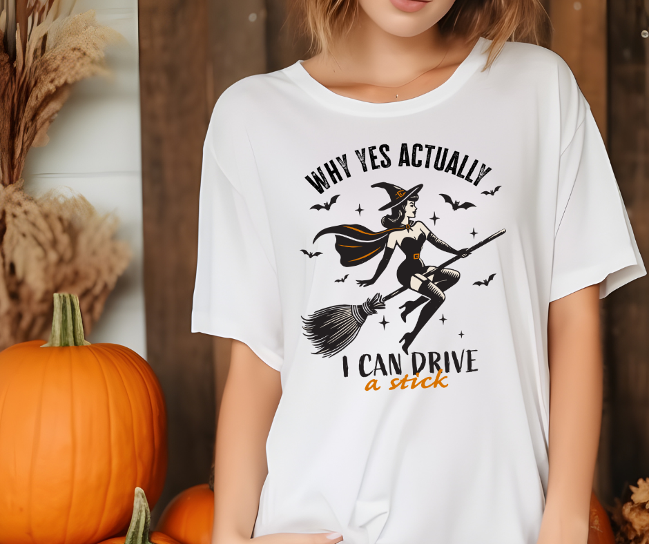 Comfort Colors Tee | Witch, I Can Drive Stick [386]