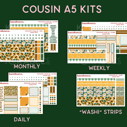 Margo Hobonichi Sticker Kit | Cousin A5, Techo A6, Weeks