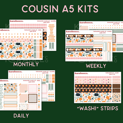 Jade Hobonichi Sticker Kit | Cousin A5, Techo A6, Weeks