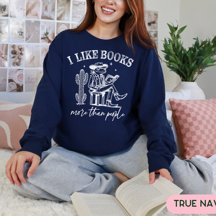 Comfort Colors Long Sleeve Tee | I Like Books More Than People