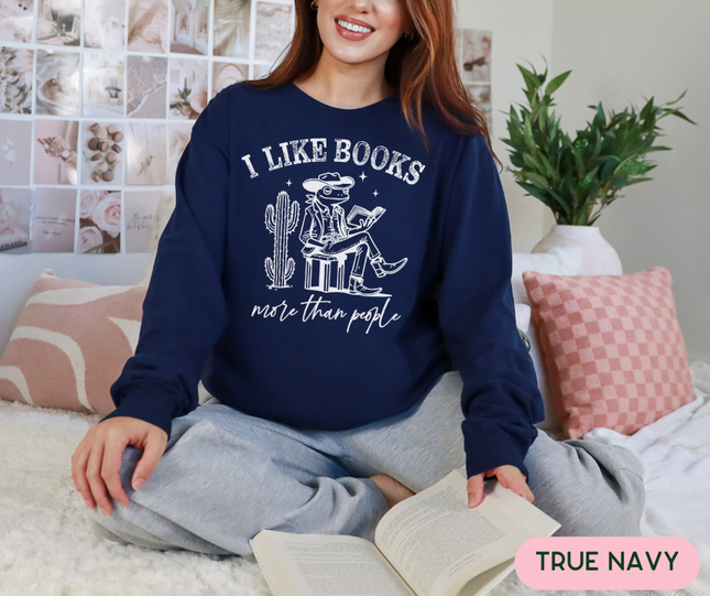 Comfort Colors Long Sleeve Tee | I Like Books More Than People