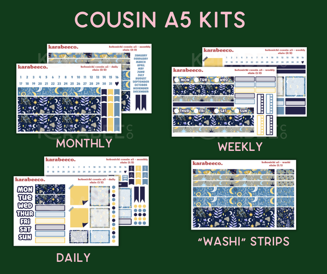 Elain Hobonichi Sticker Kit | Cousin A5, Techo A6, Weeks