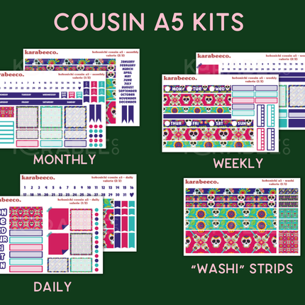 Valerie Hobonichi Sticker Kit | Cousin A5, Techo A6, Weeks