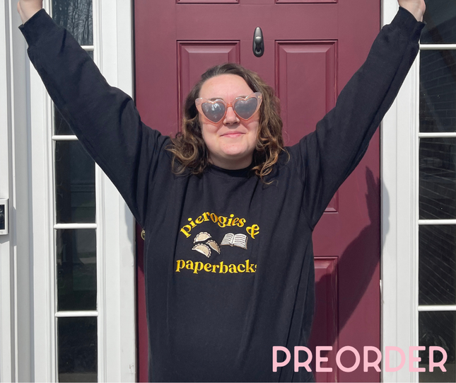 Embroidered Crewneck Preorder | Pierogies and Paperbacks