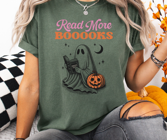 Comfort Colors Tee | Read More Books Ghost [573]