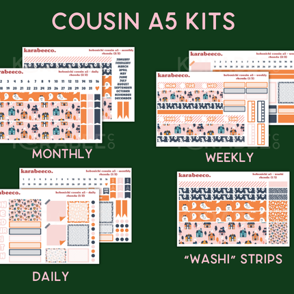 Rhonda Hobonichi Sticker Kit | Cousin A5, Techo A6, Weeks