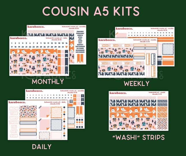 Rhonda Hobonichi Sticker Kit | Cousin A5, Techo A6, Weeks