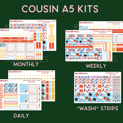 Darcy Hobonichi Sticker Kit | Cousin A5, Techo A6, Weeks