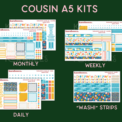 Quinn Hobonichi Sticker Kit | Cousin A5, Techo A6, Weeks