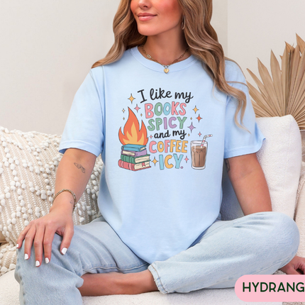Comfort Colors Tee | Books Spicy Coffee Icy [B041]