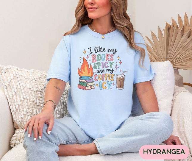 Comfort Colors Tee | Books Spicy Coffee Icy [B041]