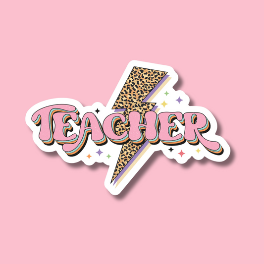 STICKER | Retro Teacher Cheetah Print | KBC0000037