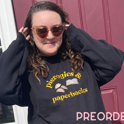 Embroidered Crewneck Preorder | Pierogies and Paperbacks