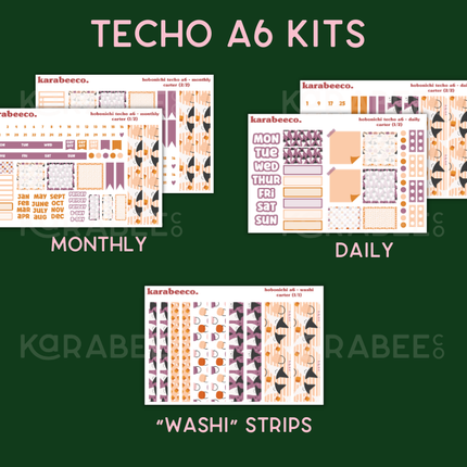 Carter Hobonichi Sticker Kit | Cousin A5, Techo A6, Weeks