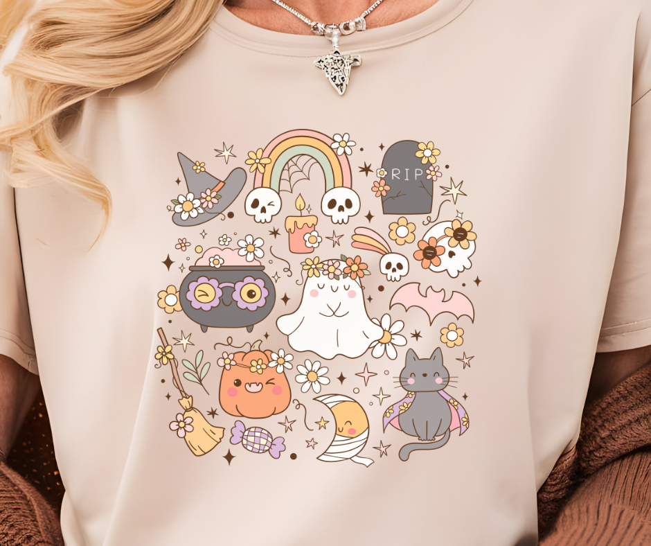 Comfort Colors Tee | Halloween Doodles [643]