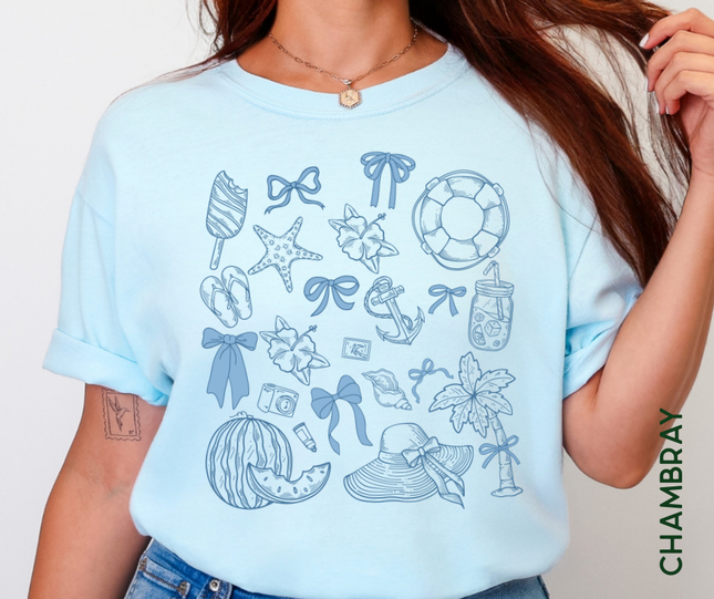 Ready to Ship | Comfort Colors Tee | Beach Doodles [728]