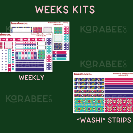 Valerie Hobonichi Sticker Kit | Cousin A5, Techo A6, Weeks