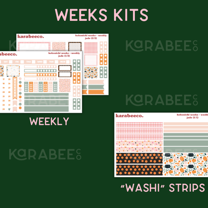 Jade Hobonichi Sticker Kit | Cousin A5, Techo A6, Weeks