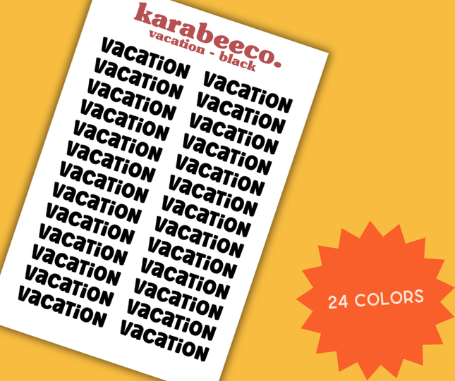 Vacation | Small Word Stickers