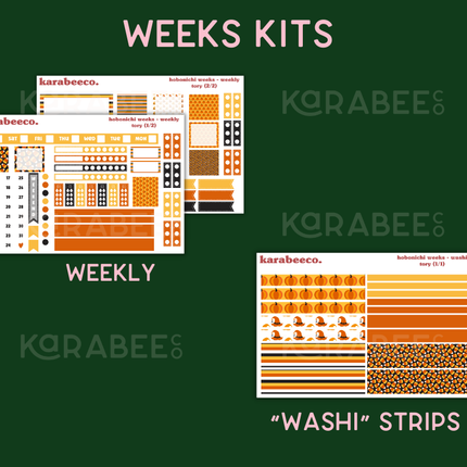 Tory Hobonichi Sticker Kit | Cousin A5, Techo A6, Weeks
