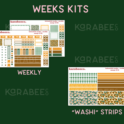 Margo Hobonichi Sticker Kit | Cousin A5, Techo A6, Weeks