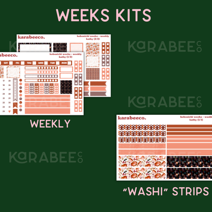 Kathy Hobonichi Sticker Kit | Cousin A5, Techo A6, Weeks