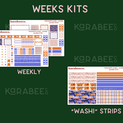 Jocelyn Hobonichi Sticker Kit | Cousin A5, Techo A6, Weeks