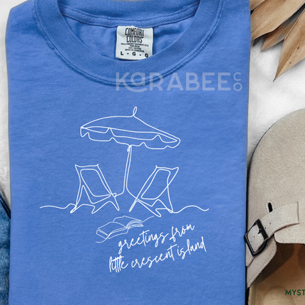 Ready to Ship | Comfort Colors Tee | Greetings from Little Crescent Island | B055