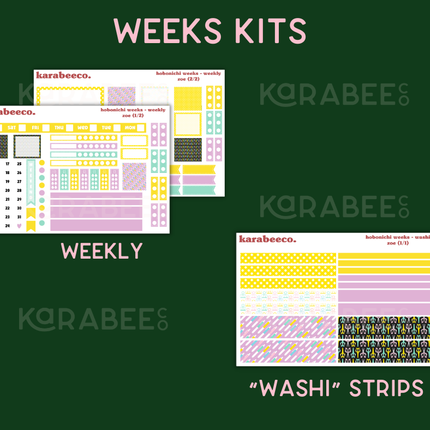 Zoe Hobonichi Sticker Kit | Cousin A5, Techo A6, Weeks