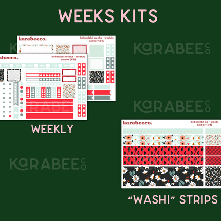 Amber Hobonichi Sticker Kit | Cousin A5, Techo A6, Weeks