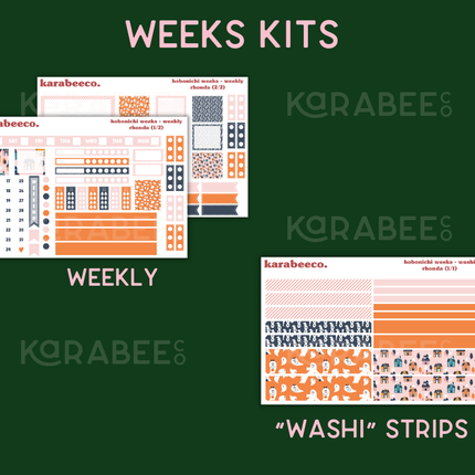 Rhonda Hobonichi Sticker Kit | Cousin A5, Techo A6, Weeks