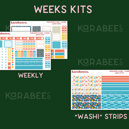 Quinn Hobonichi Sticker Kit | Cousin A5, Techo A6, Weeks