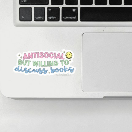 STICKER | Antisocial but Willing to Discuss Books | BOOKS00037