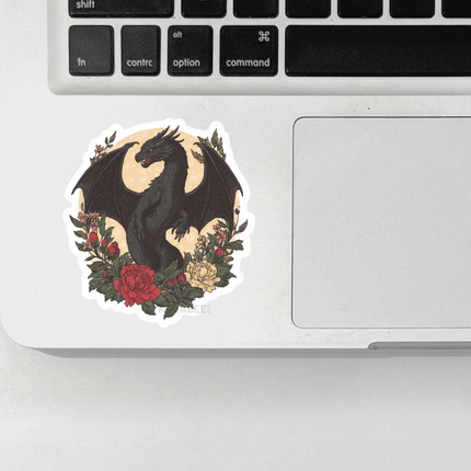 STICKER | Black Dragon Floral | BOOKS00040