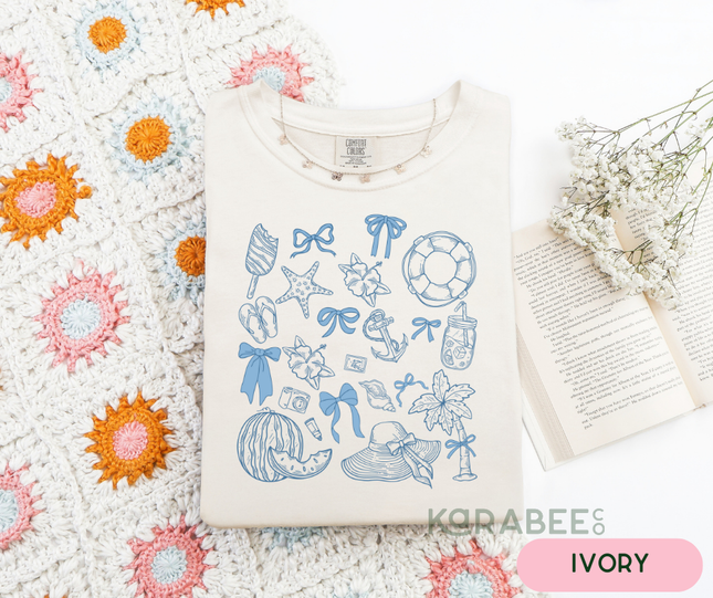 Ready to Ship | Comfort Colors Tee | Beach Doodles [728]