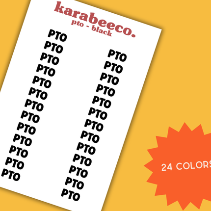 PTO | Small Word Stickers