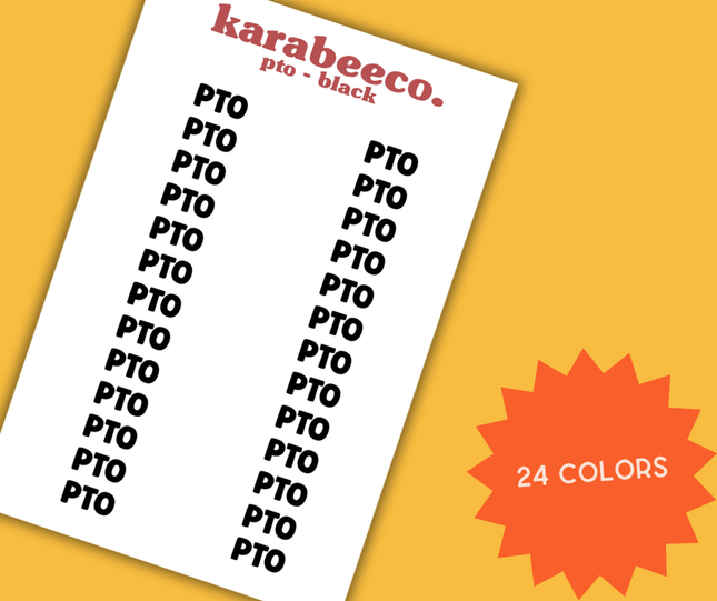 PTO | Small Word Stickers