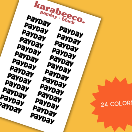 Payday | Small Word Stickers