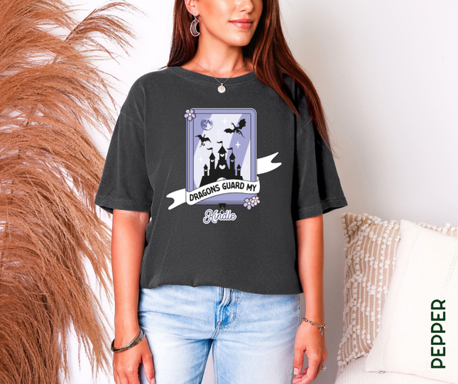 Comfort Colors Tee | Dragons Guard My Kindle [b083]