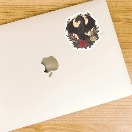 STICKER | Black Dragon Floral | BOOKS00040