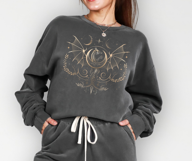 Comfort Colors Crewneck | Dragon with Moons