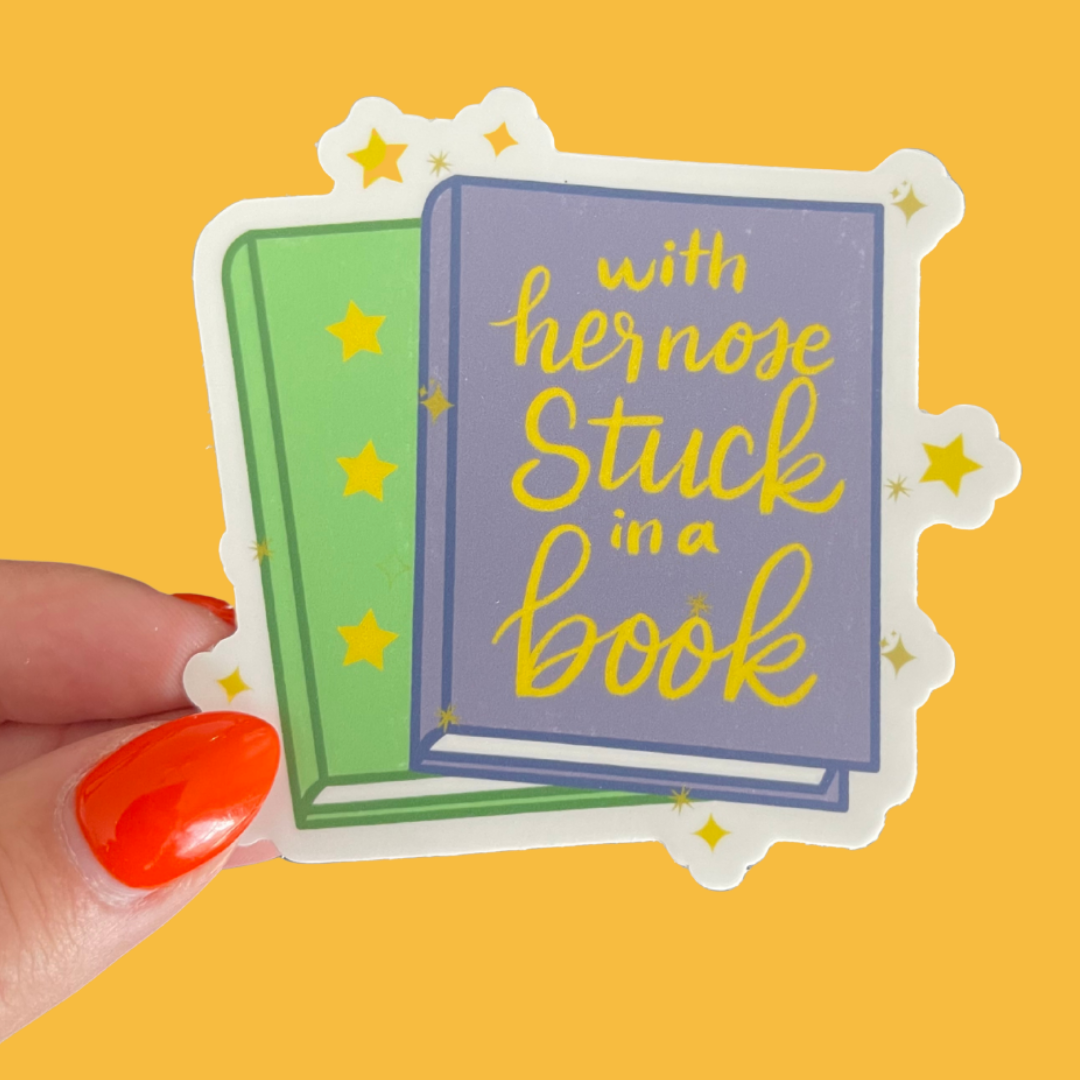 STICKER | With Her Nose Stuck in a Book | BOOKS00010