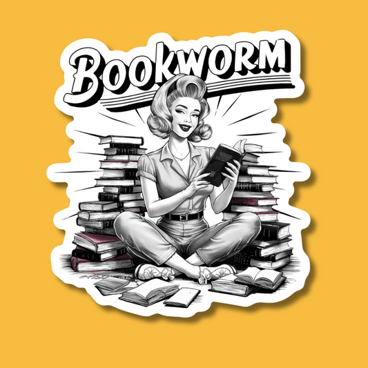 STICKER | Bookworm Retro Pinup Girl | BOOKS00025