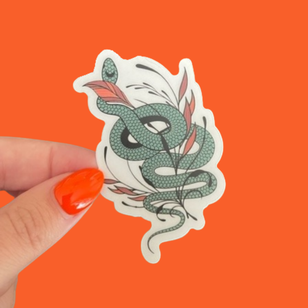 STICKER | Clear Green Snake Floral | KBC0000008