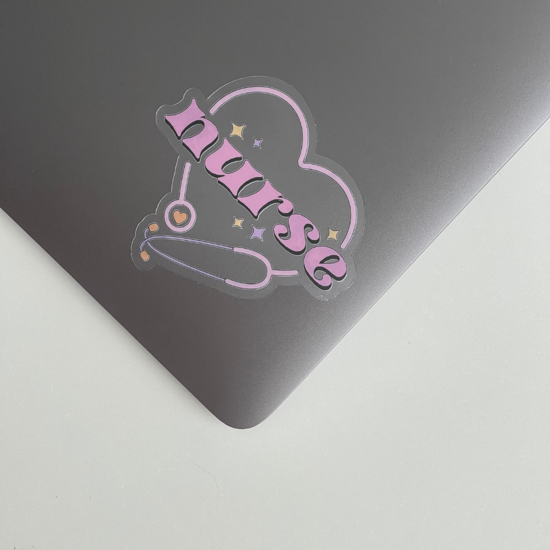 STICKER | Clear Nurse Heart Stethescope | KBC0000009