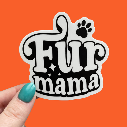 STICKER | Fur Mama Black and White | KBC0000017